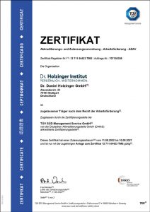 AZAV Zertifikat TüV Süd